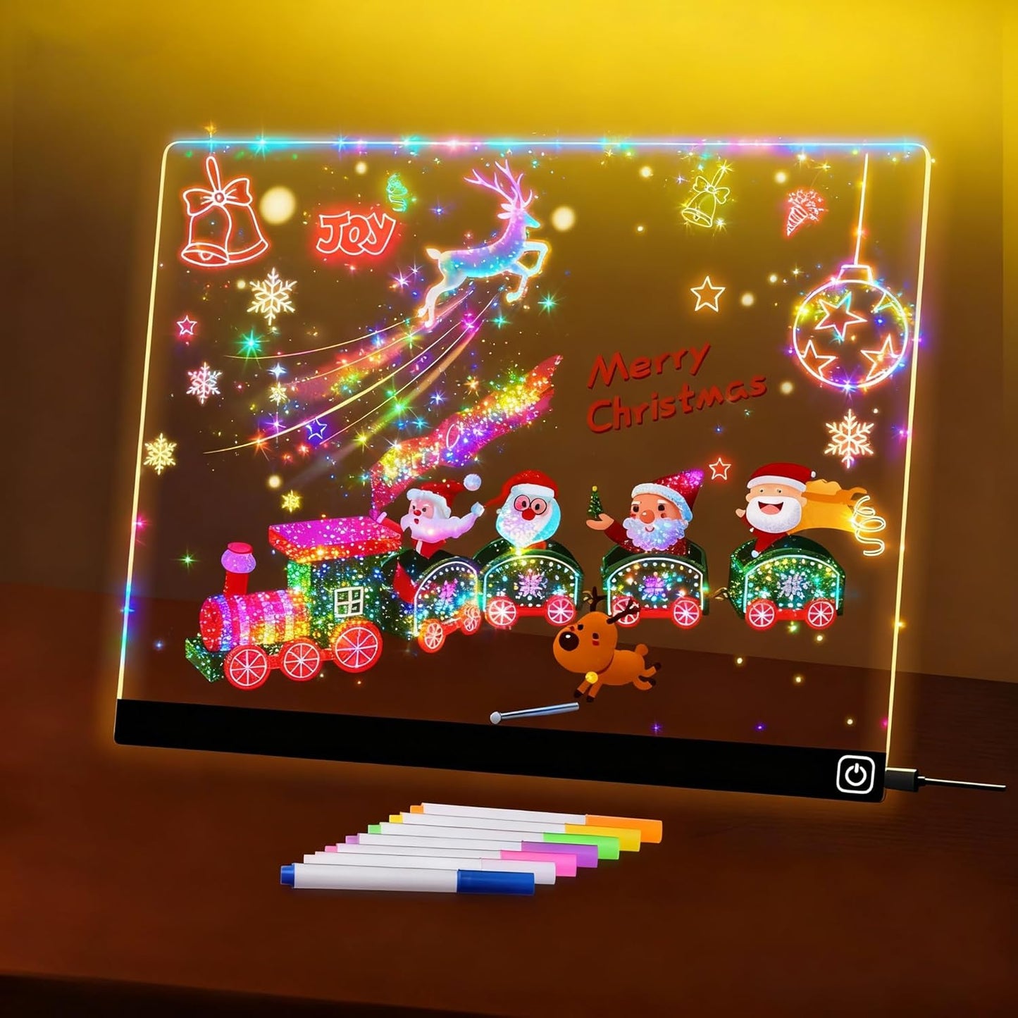 Led Drawing Board For Your Kids, Acrylic Dry Erase Light-Up Board with Stand Markers Cleaning Cloths TracingPaper Erasable Reusable Kids Learning Gift for BirthdayChristmas Decorative Neon Sign