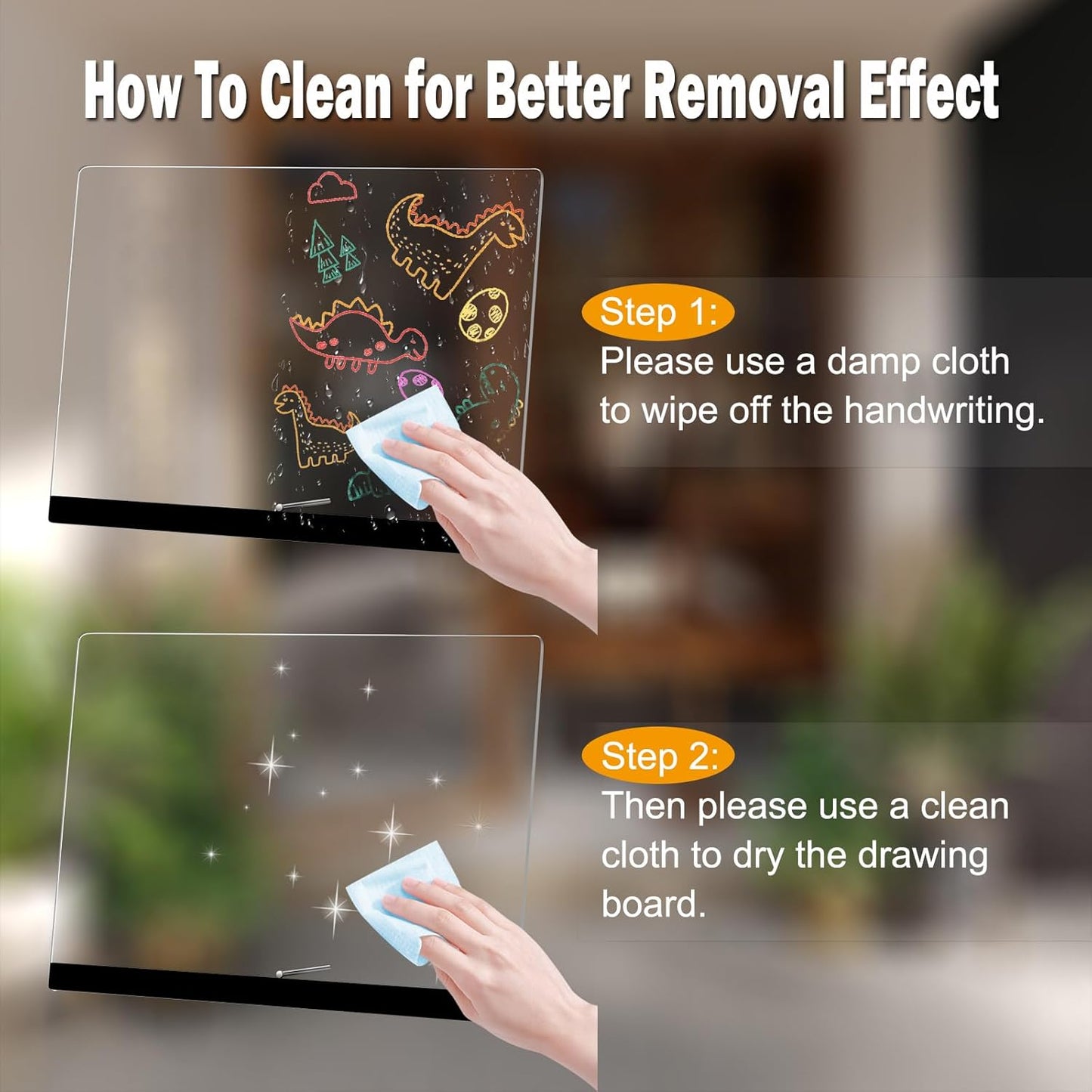 Led Drawing Board For Your Kids, Acrylic Dry Erase Light-Up Board with Stand Markers Cleaning Cloths TracingPaper Erasable Reusable Kids Learning Gift for BirthdayChristmas Decorative Neon Sign