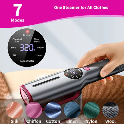 Dr.Flash Garment Steamer, 2-in-1 Steamer &amp; Iron for Clothes, 15s Fast Heat-up 1200W Portable Handheld Garment Steamer, Travel Size with Large Ceramic Heat Panel,Quick Wrinkle Removal,110V-130V
