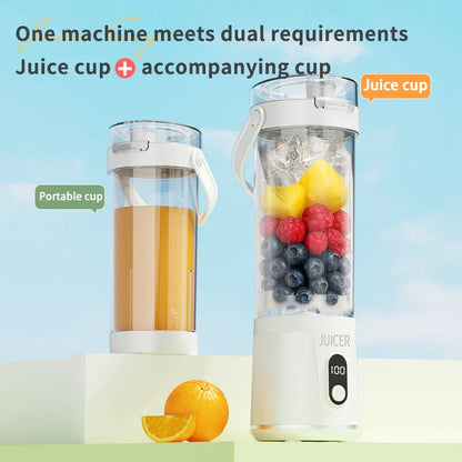 Digital Multimode Juicer Blender - Smart LED Display, Portable Personal Electric Juicer, 600ML Mini Blender Portable Blender For Shakes and Smoothies juice, 12 Blades Great for Mixing, Compact, Convenient and Versatile (white)