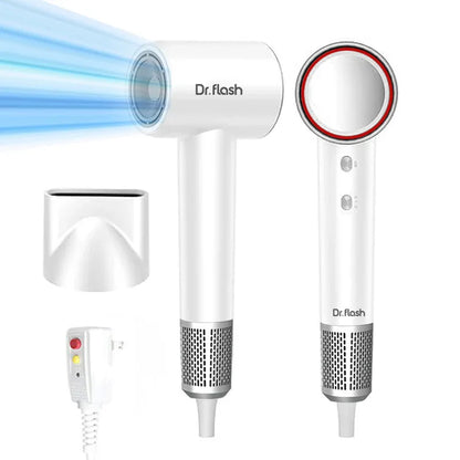 Dr.Flash Hair Dryer, 110000 RPM High-speed Negative Ionic Hair Dryer for Fast Drying, 4 Temps &amp; 3 Speeds Hair Dryer for Home and Travel