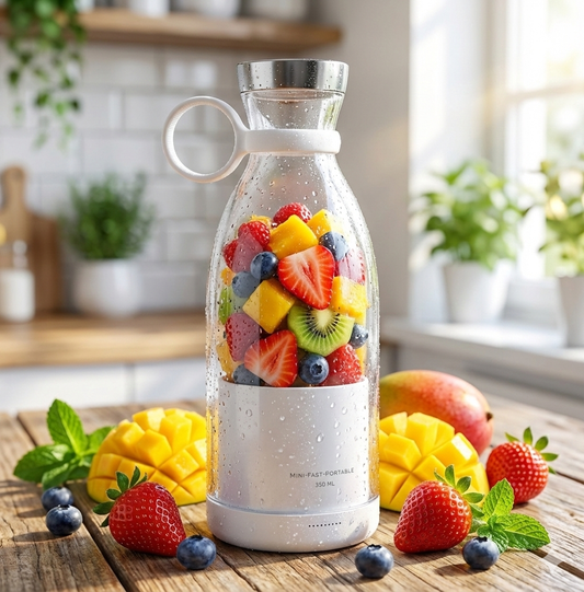 Portable Blender for Fresh Juice, Smoothies & Shakes - 350ml Wireless Mini Juicer for Gym, Travel & Camping