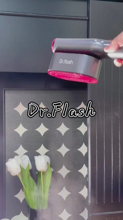 Dr.Flash Garment Steamer, 2-in-1 Steamer &amp; Iron for Clothes, 15s Fast Heat-up 1200W Portable Handheld Garment Steamer, Travel Size with Large Ceramic Heat Panel,Quick Wrinkle Removal,110V-130V